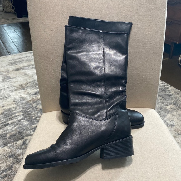 NATURALIZER Leather Black Tall womens boots 9 13” fit 4u system 9m - Picture 3 of 14